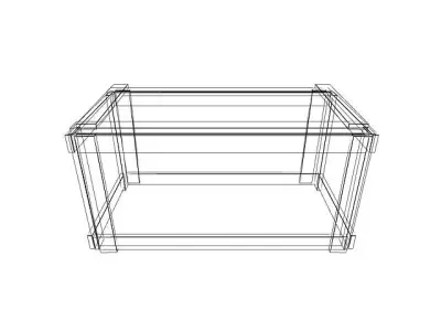 Long Wooden Crate 3D model