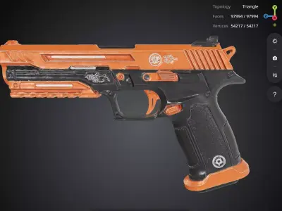 Orange Pistol 3D model order