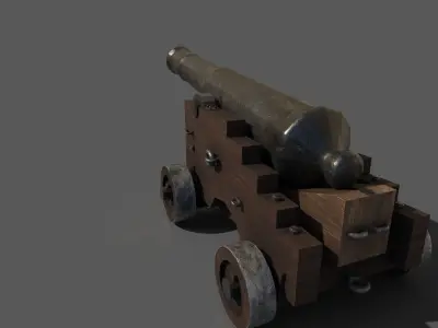Cannon old Low-poly 3D model