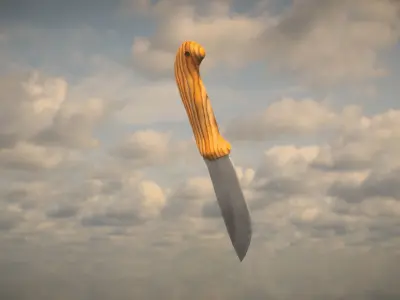 Western Knife Low-poly 3D model