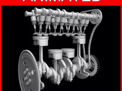 4POSITON ENGINE ANIMATION 3D model