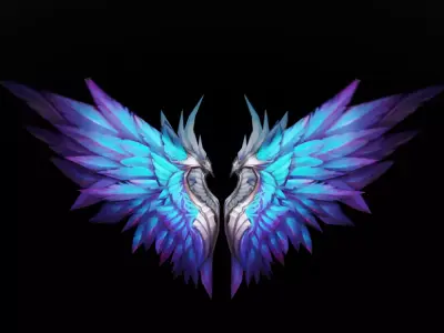 Blue Angel Wings Free low-poly 3D model
