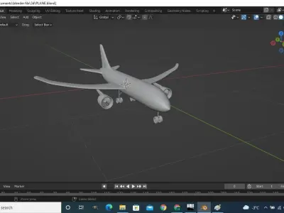 plane airplane flying in sky Low-poly 3D model