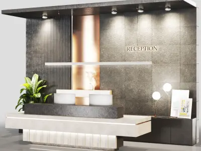 Reception-lobby dark theme2 Low-poly 3D model