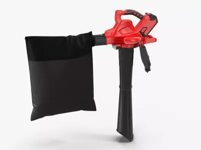 Leaf Blower Vacuum Red Generic Low-poly 3D model
