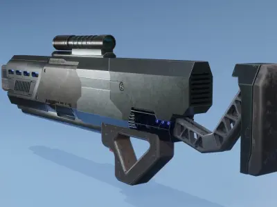 Sci-fi GUN Low-poly 3D model shop