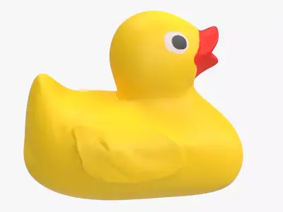 Rubber Duck in yellow Low-poly 3D model