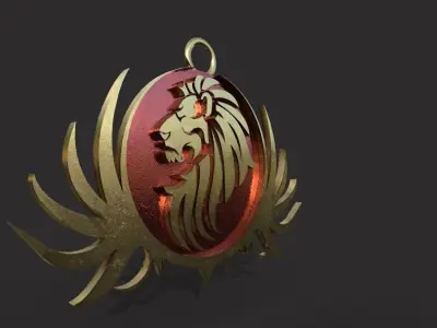 lion pendant 3D print model Low-poly 3D model purchase