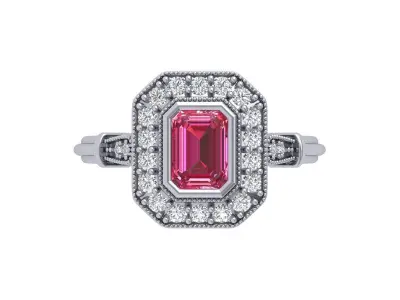  Emerald Art Deco Ring 3D print model purchase