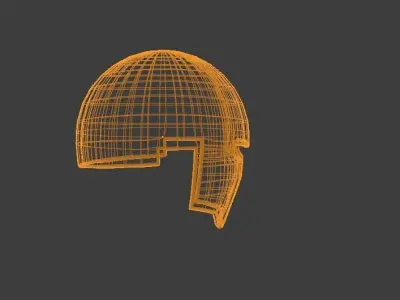 gold sporten helmet Low-poly 3D model