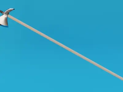 Halberd axe Low-poly 3D model