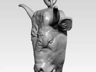 Bull head pendant 3D print model
