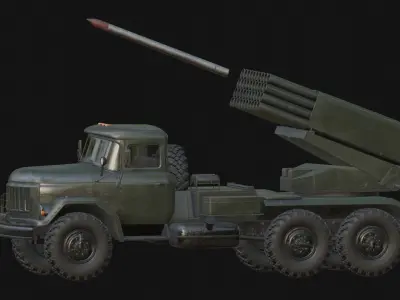BM-21 Grad Low-poly 3D model purchase