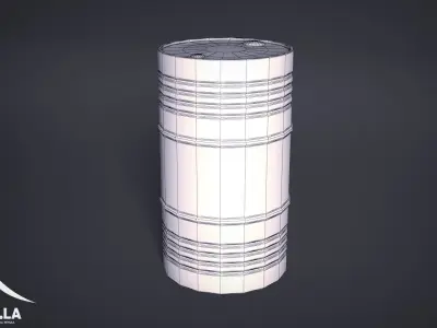 Oil Vat Low-poly 3D model