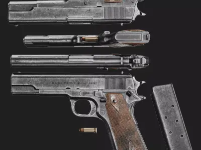 Kongsberg M1914 1912 Pistol  Low-poly 3D model