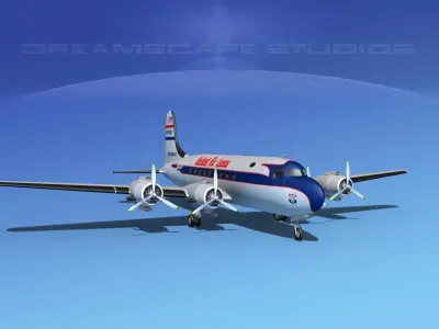 Douglas DC-4 United Airlines 1 3D model