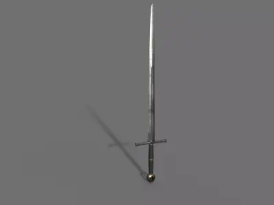 Aged Longsword Low-poly 3D model