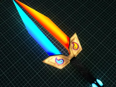 3D Fantastic sword Ice and Fire Free low-poly 3D model