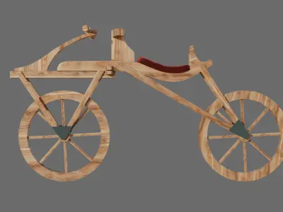 Draisine bike 3d model 3D model