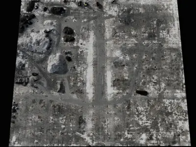 construction site concrete terrain storage area scan Low-poly 3D model