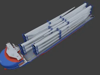  Heavy Load Carrier Ship 3D model Low-poly 3D model