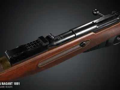 PBR Mosin Nagant rifle 1891 Free low-poly 3D model