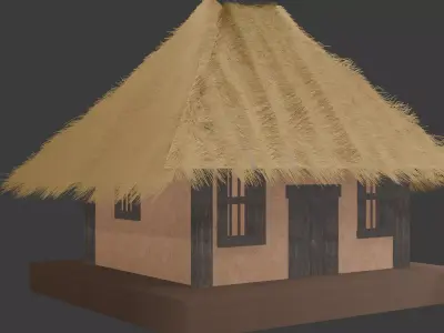 Indian Medieval Hut Low Poly 3D Model Low-poly 3D model