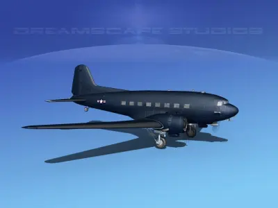 Douglas R-4D Dakota US Navy V4 3D model