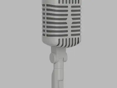 Retro Microphone 3D model