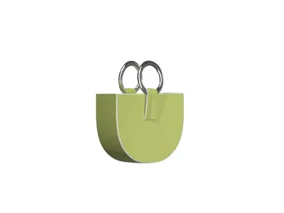 Yellowish green Leather Ring Mini Bag 3D model