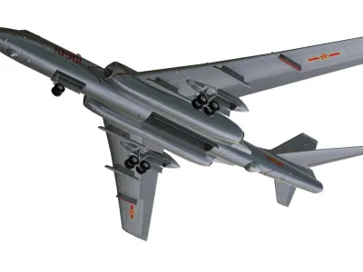 Xian-H6 bomber Low-poly 3D model