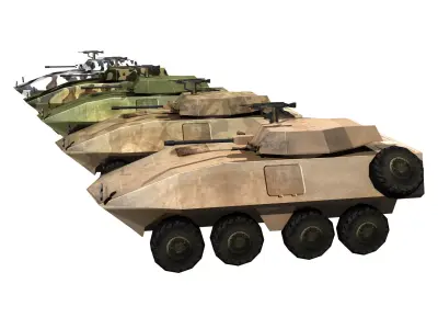 5 LAV 25 APC models for VR and Games Low-poly 3D model