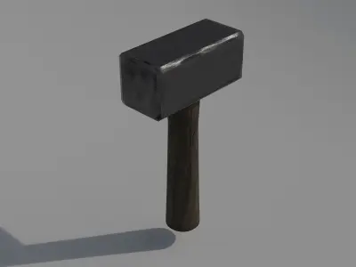 Old Low poly Hammer Low-poly 3D model