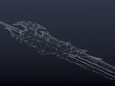 Futuristic Sword Low-poly 3D model 4