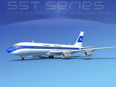 Boeing 707-320 SS Kuwait Airways 3D model