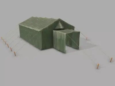 Military Tent PBR - A  Low-poly 3D model