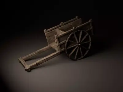 Bullock Cart Low-poly 3D model