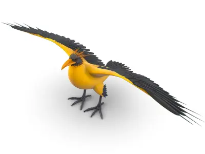 High Poly the Mythical Bird Predator Roc Low-poly 3D model