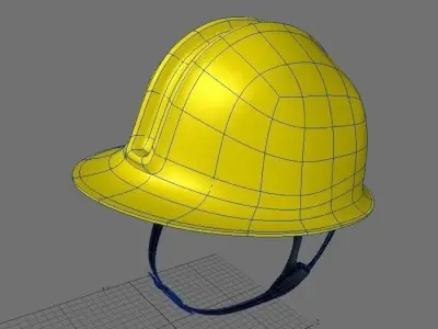 Yellow Construction Helmet 3D model
