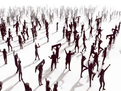 Low Poly Posed People Pack 6 3D model