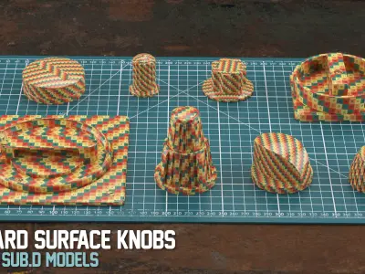 35 Sub-D Hard Surface Knobs 3D model