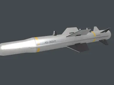 China PLA Aviation Pack Weapon AG-300-M and bOMB CS-BBM2 Low-poly 3D model