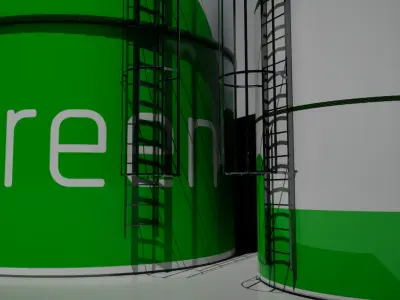 Hydrogen Green energy station 3D model