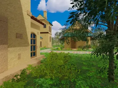 Whimsical Village Scene 3D model purchase
