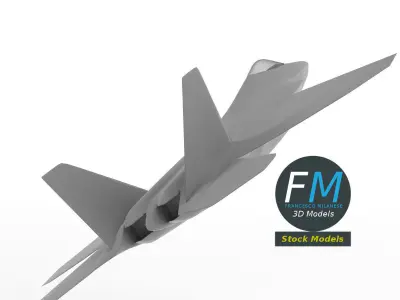 Stylized Stealth Multirole Fighter Jet 3D model