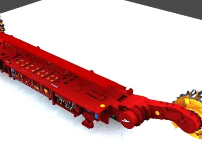 Coal Mining Machine Low-poly 3D model