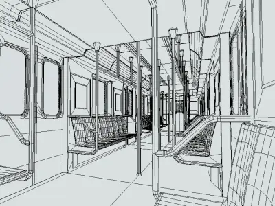 New York Subway Game-Ready Low-poly 3D model