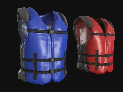 Life Jacket Low-poly 3D model