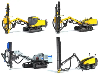 Mining Drill Rig Equipment Collection  3D Model Pack purchase