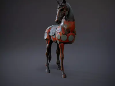 Antique Bronze Horse model pack Low-poly 3D model